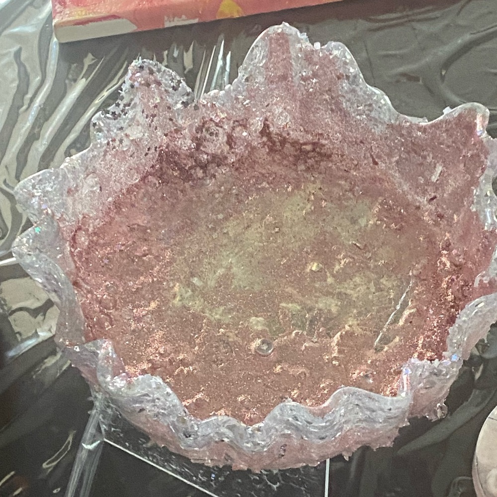 Hand made acrylic princess crown bowl. One of a kind.